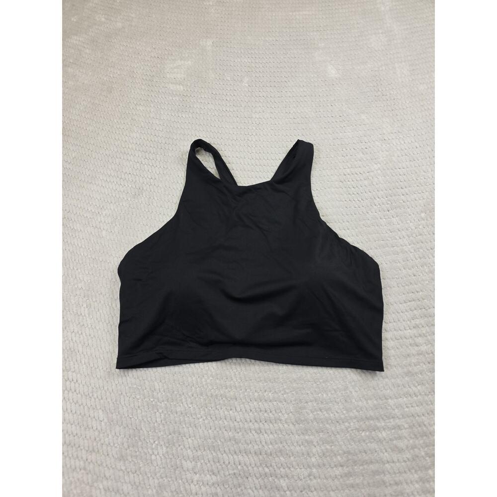Athleta Top Womens XL Black Conscious Crop High Neck Bikini Top Padded